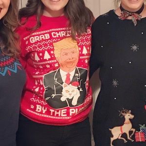 Unisex small trump Christmas sweater